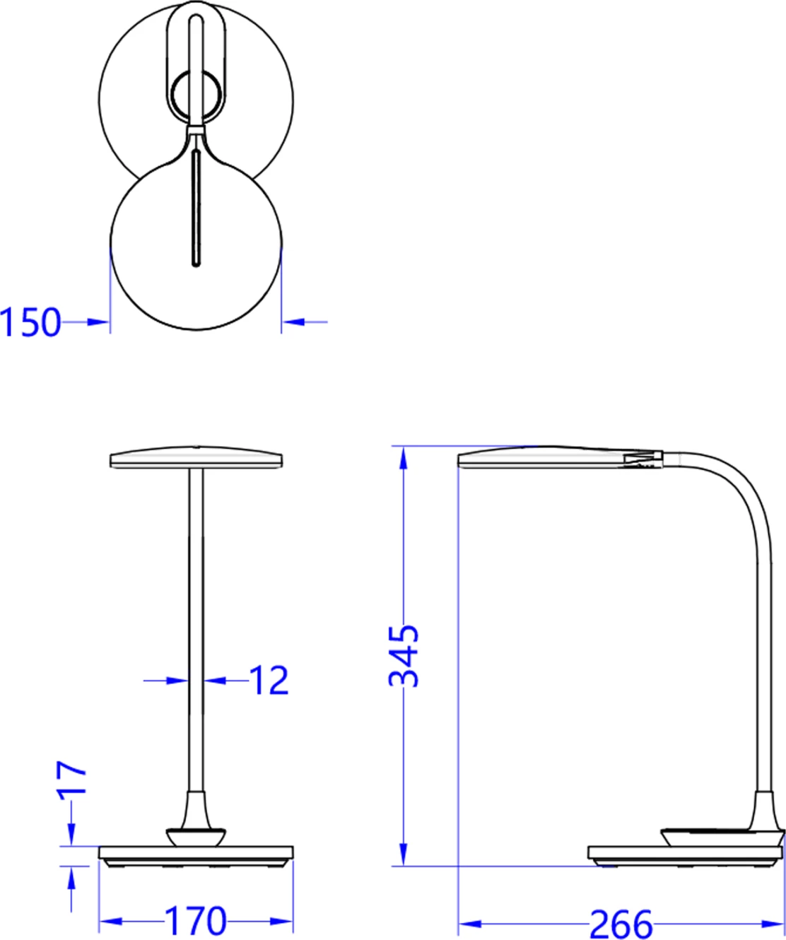 LED namizna svetilka BLAIN FH4459.01 bela ABS in silikon
