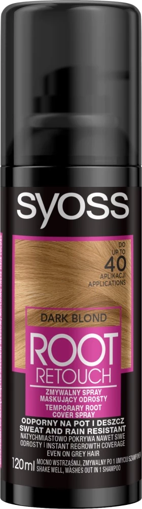 Sprej za korenine Syoss Root Retouch, za ženske, temno blond, 120 ml