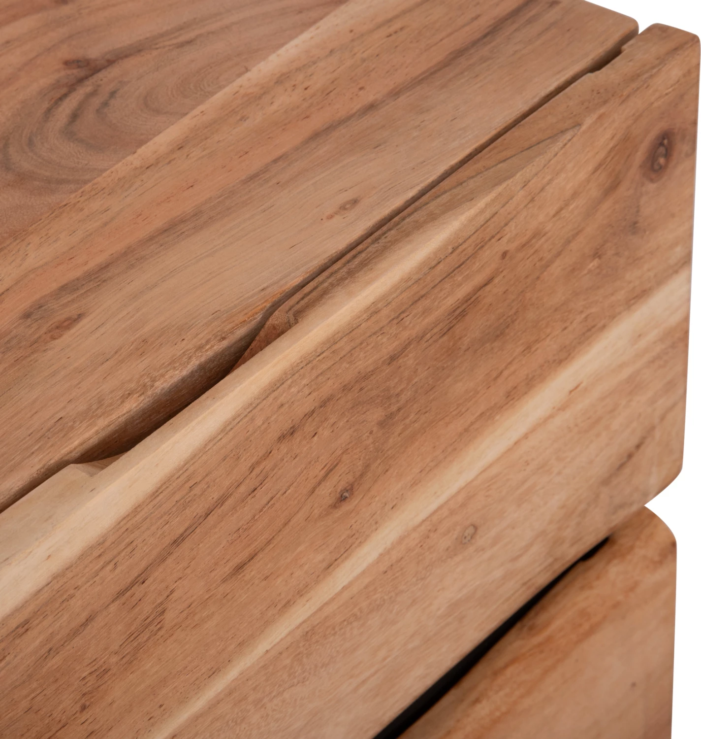 Nočna omarica z 2 predaloma ALICIA FH8360.21 masivni les akacije-kovina 45x35x56Hcm