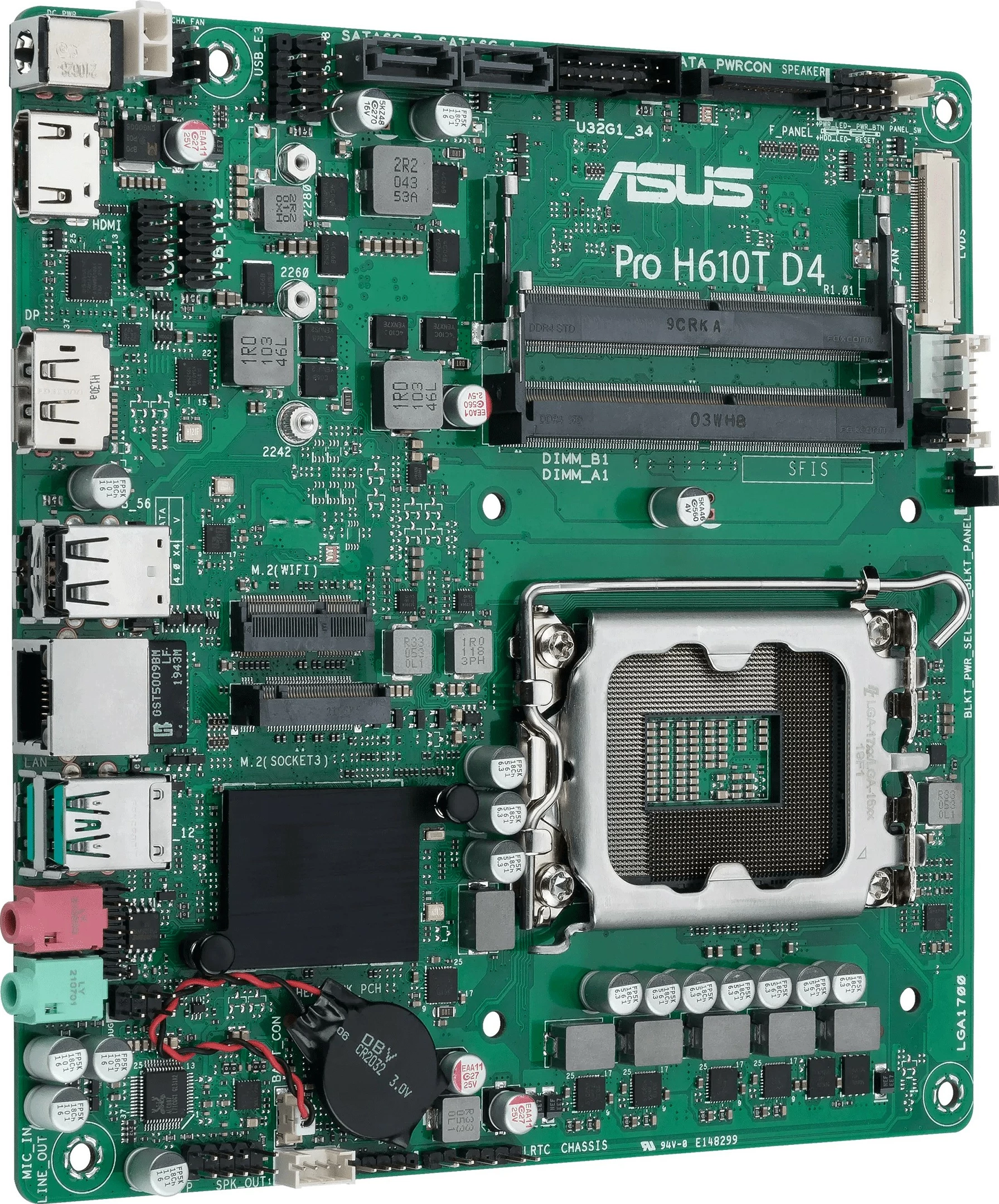 Matična plošča ASUS Pro H610T D4 mITX, DDR4