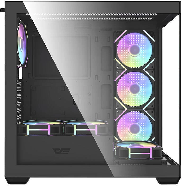 Sredinski ohišje Darkflash DS900, Mid Tower, s 7 ARGB ventilatorji, črno