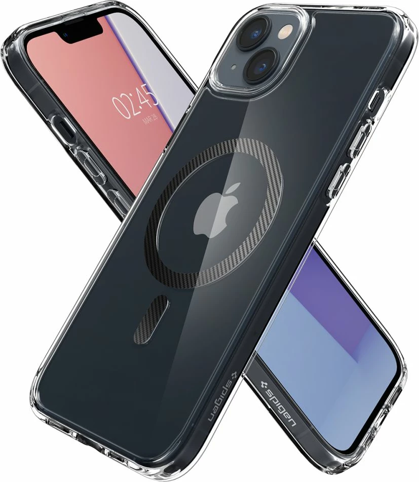 Zaščitni ovoj Spigen Ultra Hybrid Mag za iPhone 14 Plus, MagSafe, prozorno siv