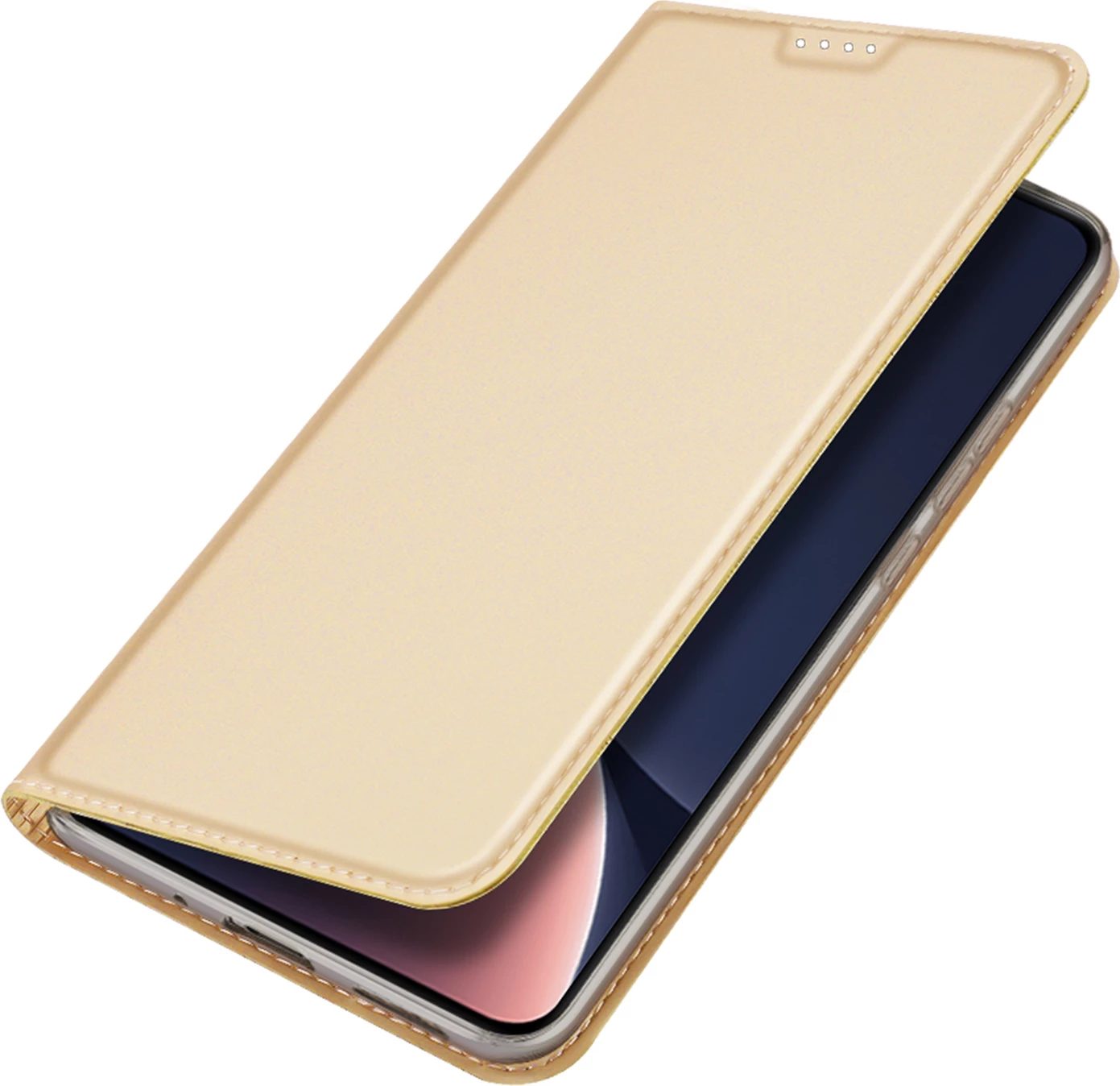 Ovitek za telefon z pokrovom, žepom za kartico in funkcijo stojala, zlati — Dux Ducis Skin Pro za Xiaomi 13