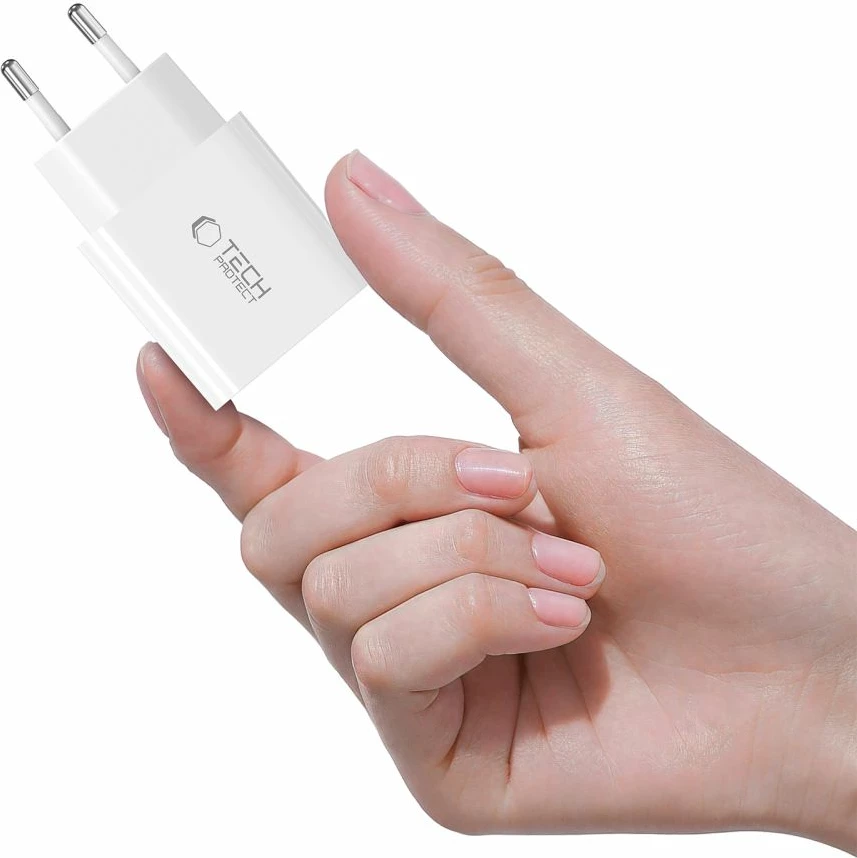 Hitri USB-C polnilec 20W, Tech-Protect NC20W, bel