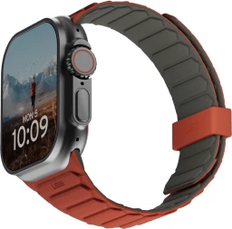 Silikonski pašček, UAG Pathfinder, magneten, za Apple Watch 42/44/45/46/49 mm, oranžno-siv