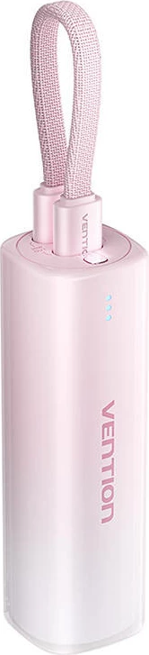 Prenosna baterija, 5000 mAh, 20W, z USB-C na Lightning kablom, rožnata — Vention FHWR0