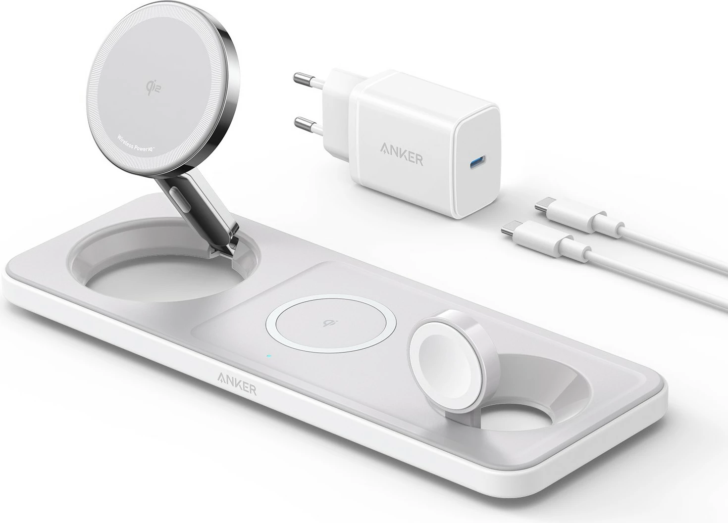 Brezžični polnilec MagGo Anker, USB, bel