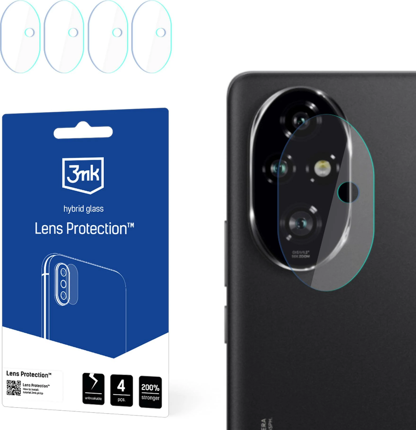 Zaščita leče za kamero 3mk Protection za Honor 20 / Honor 200 Pro, 4 kosi