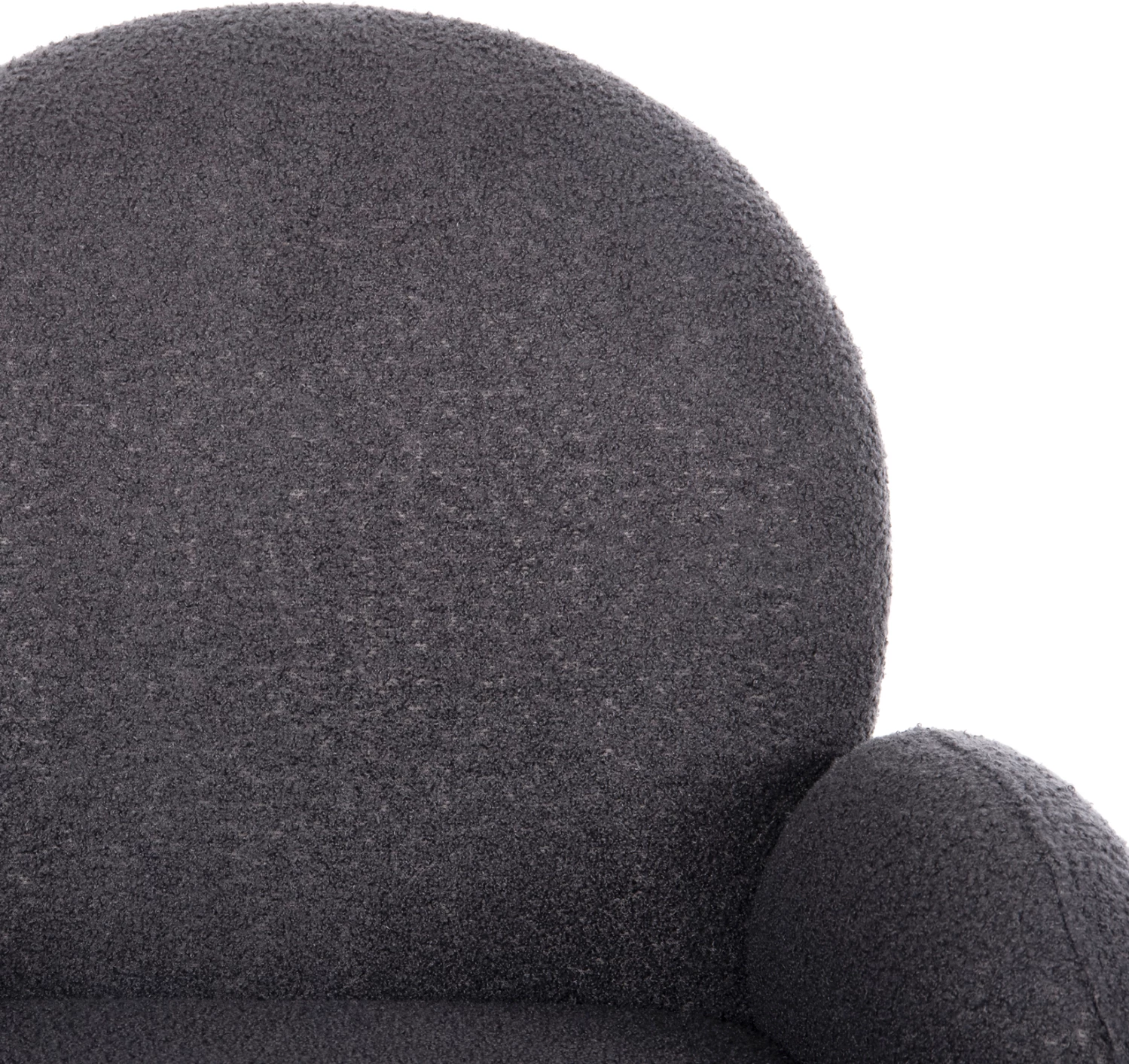 Vrtljiv naslanjač WINON FH9778.01 iz sivega tkanine TEDDY - črna kovinska osnova 65x67x92H cm