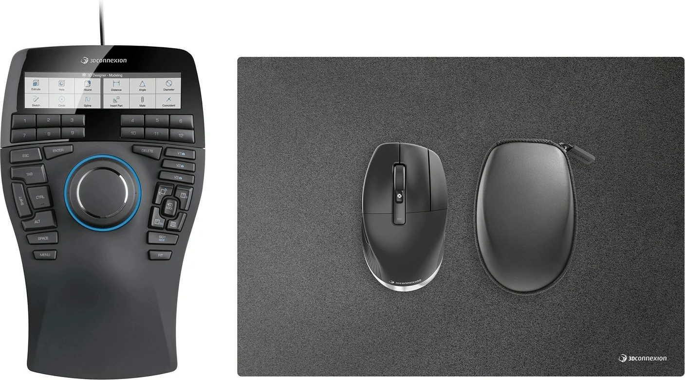 Napredni 3D kontroler SpaceMouse Enterprise Kit 2 3Dconnexion, RF brezžični + USB Type-A, 6DoF, črn