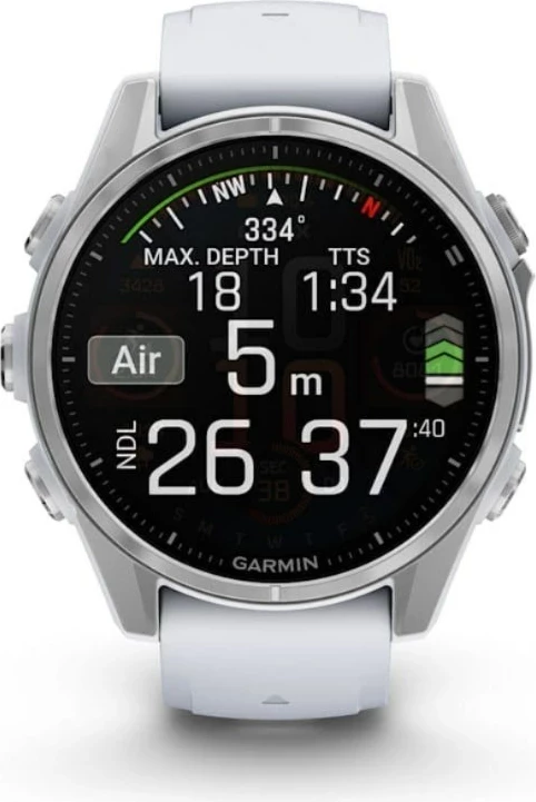 Pametna športna ura Garmin Fenix 8, 43 mm, AMOLED, 32 GB, GPS, srebrna