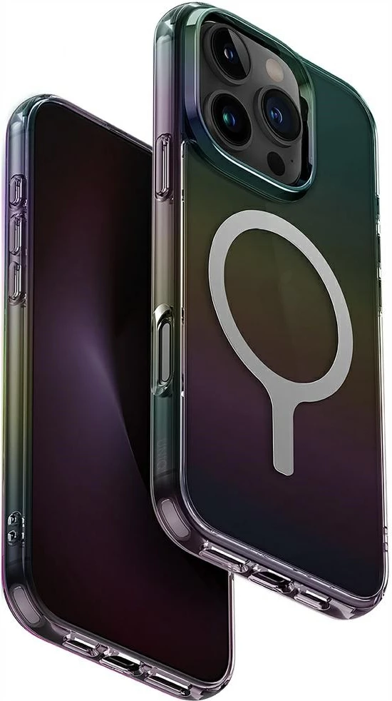 Ovitek za telefon UNIQ Iridescia Magclick Charging za iPhone 16 Pro, črn