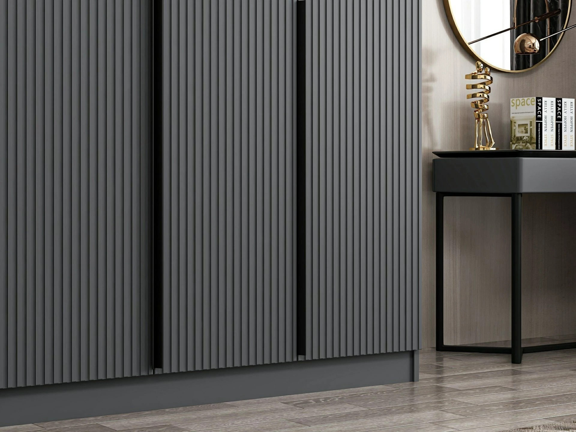 Garderobna omara Kale Plus, Hanah Home, antracit, 180x210x52 cm