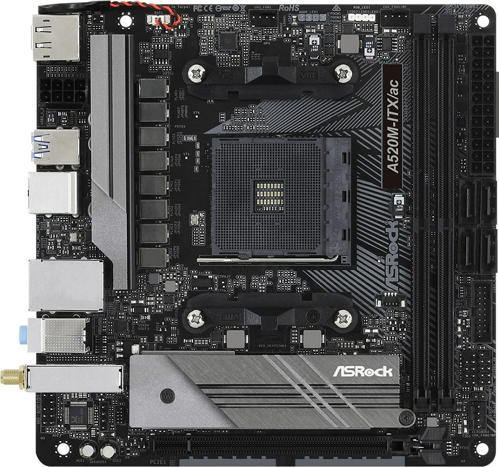 Plošča Asrock A520M-ITX/ac, Socket AM4, micro ATX