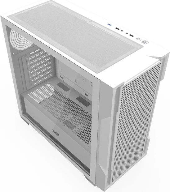 Računalniško ohišje Mesh, Darkflash DS900 ATX Midi Tower, kaljeno steklo s tečaji, do 12 ventilatorjev / radiator 360 mm, 2x2.5" + 2x3.5", brez ventilatorjev, belo