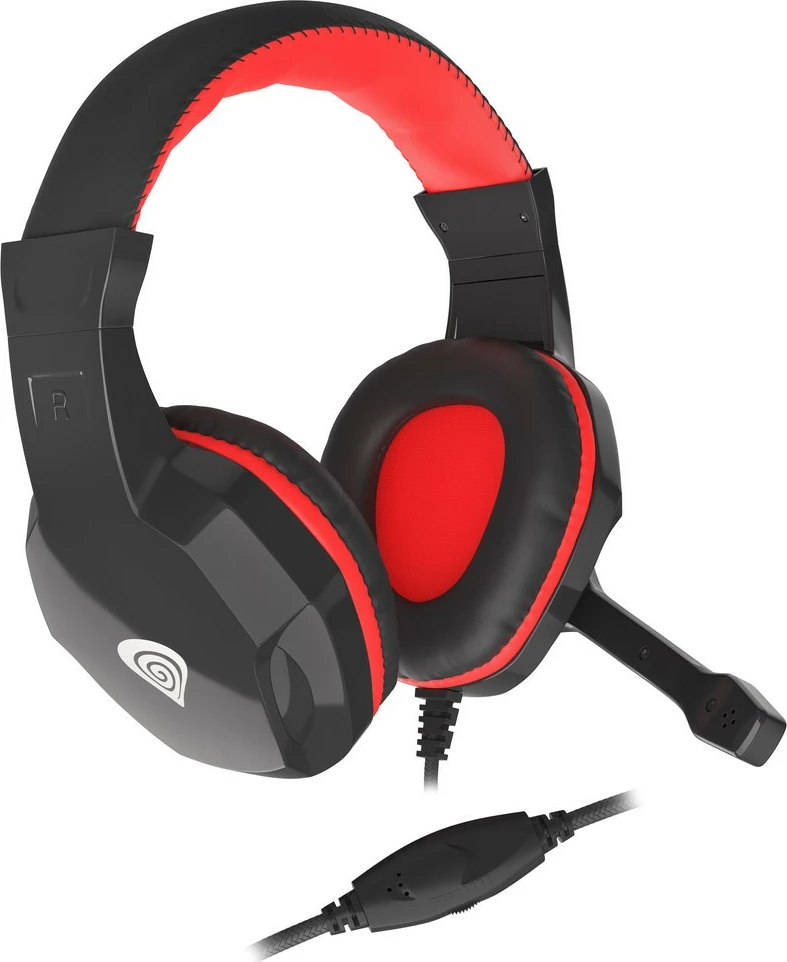 Gaming slušalke Genesis Argon 110 z mikrofonom, Stereo, 180 cm kabel, črno-rdeče