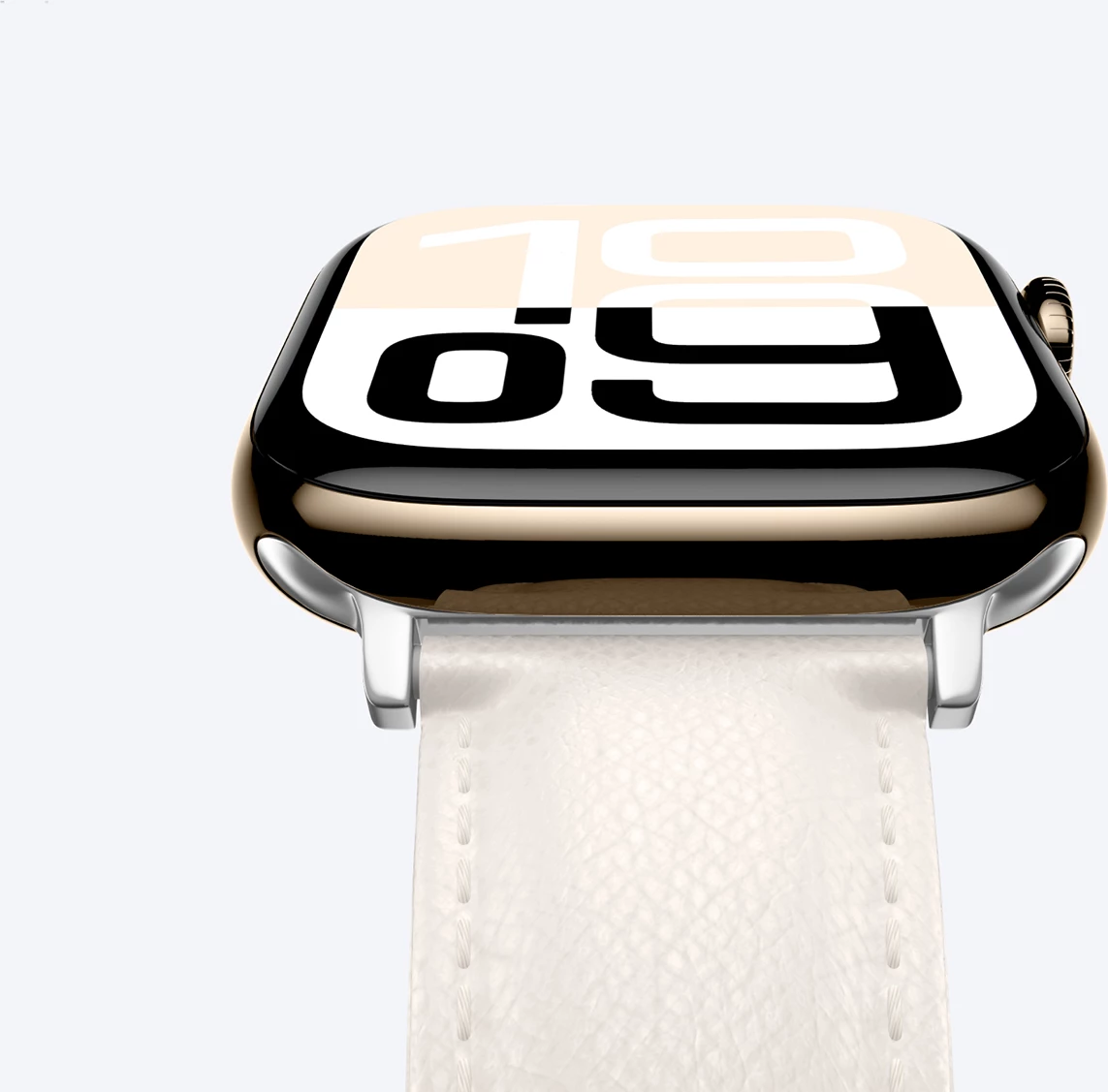 Usnjen pašček za Apple Watch AmazingThing Class Band, 45/46/49 mm, svetlo bež