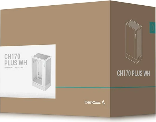 Računalniško ohišje DeepCool CH170 PLUS WH, kaljeno steklo, belo