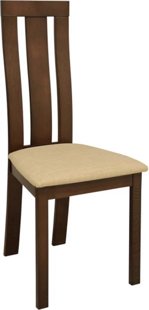 Leseni stol FH0070.01 orehova barva z bež tkanino, set 2 kosov