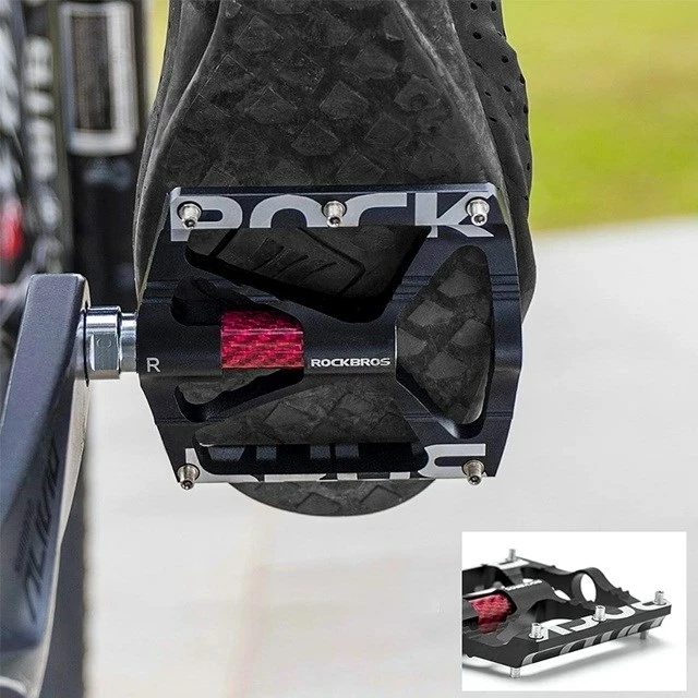 Pedala za kolo RockBros 37213071001, aluminij, črni, 2 kosa