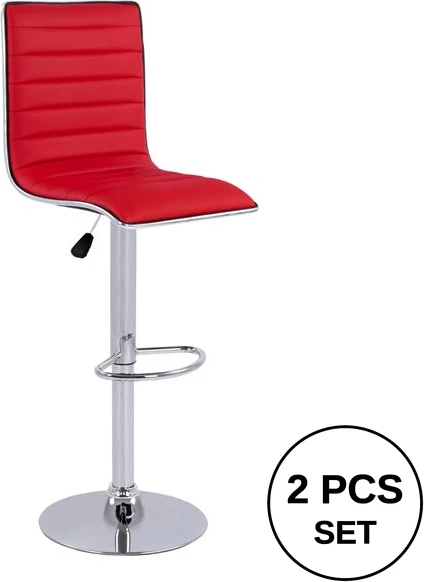 Barski stol Nexus z dvižnim plinom & rdečim PU FH209.04 40x47.5x115cm, set 2 kosov