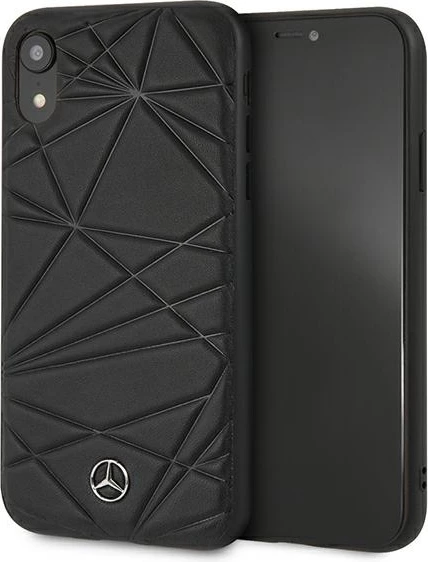 Ovitek iz usnja Mercedes Twister za iPhone XR, črn