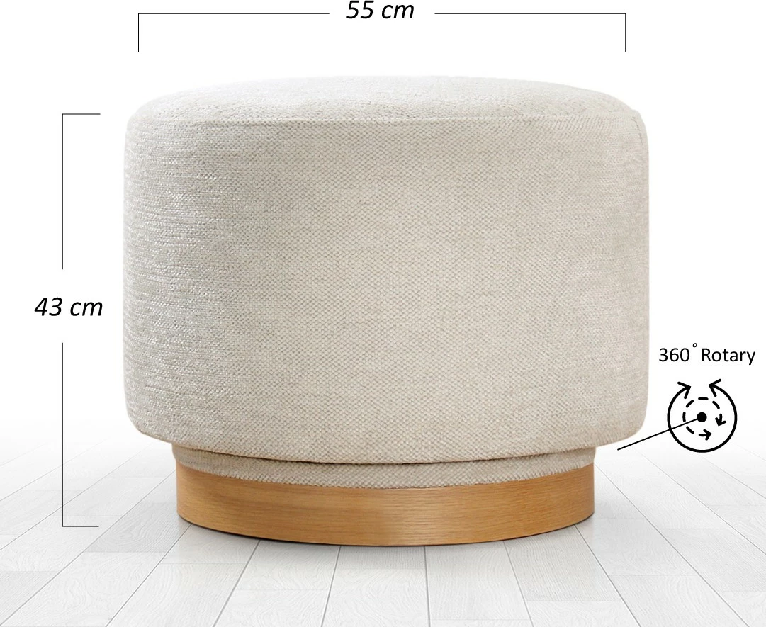 Vrtljivi tabure Atelier del Sofa Turneed, krem
