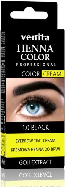 Krema henna za obrvi Venita Professional Henna Color Cream 1.0, črna, 30 g