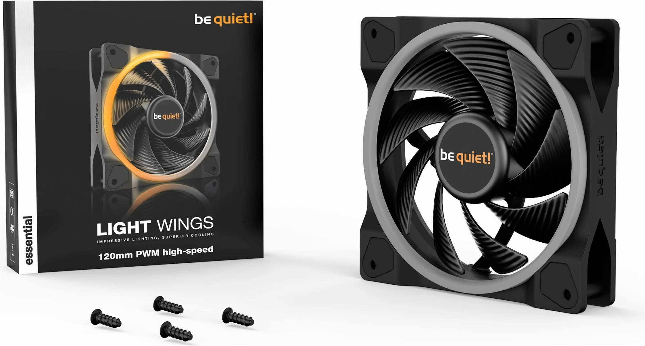 Ventilator za ohišje Light Wings 120 mm ARGB PWM High Speed, Be Quiet!, črn