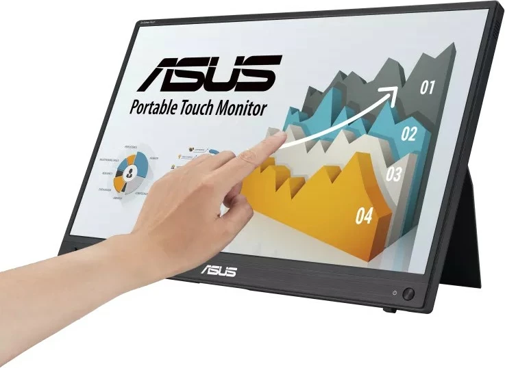 Prenosen zaslon 15,6" Full HD na dotik, baterija 7800 mAh — ASUS ZenScreen MB16AMTR, črn