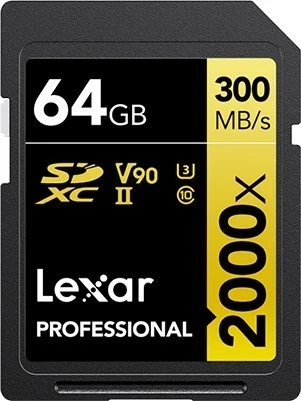 Kartica pomnilnika 64GB Lexar Professional 2000x SDXC, UHS-II U3 (260/300 MB/s)