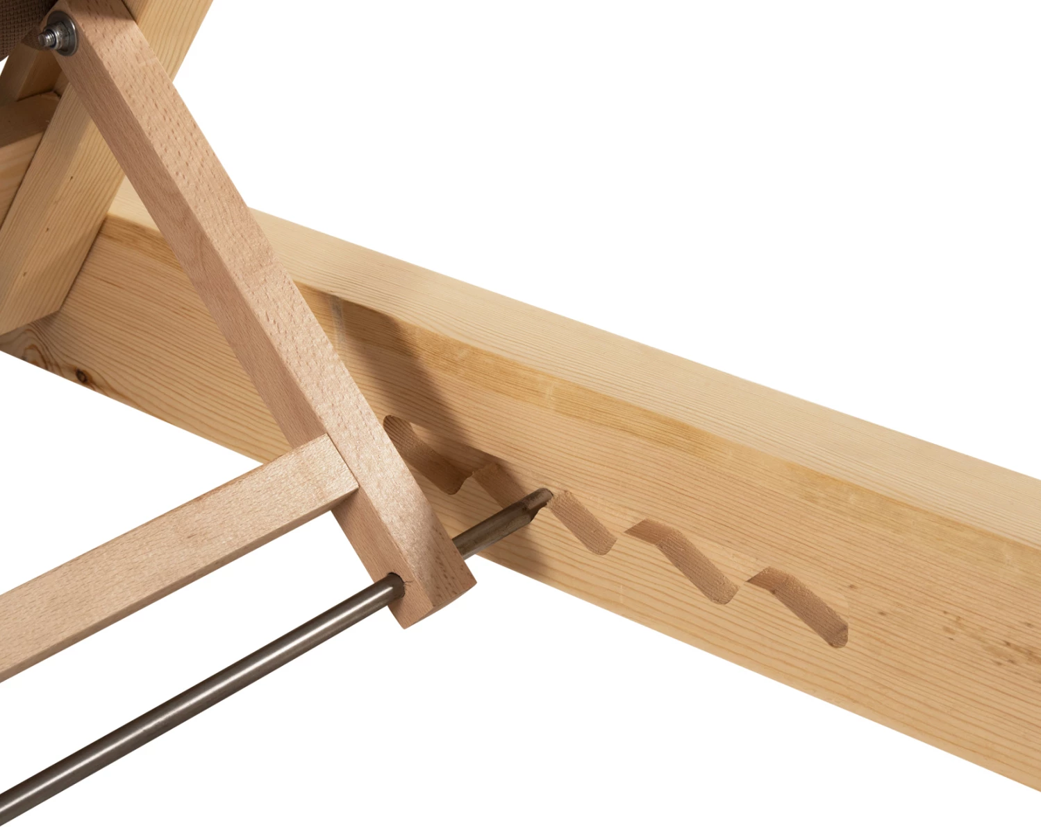 Profesionalni ležalnik za plažo IKARIA FH10623.04 iz borovega lesa v naravni barvi - tekstilene moka - blazina debeline 20 cm