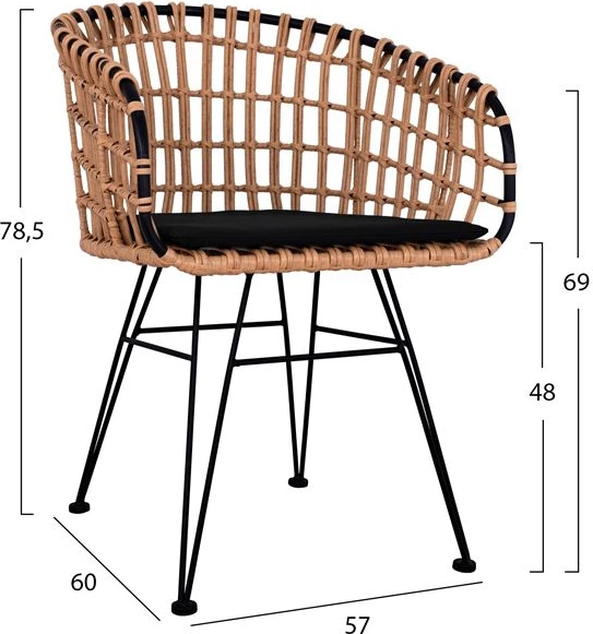Set 4 kosov Miza s klopjo in 2 naslanjačema Allegra Wicker Beige FH10600