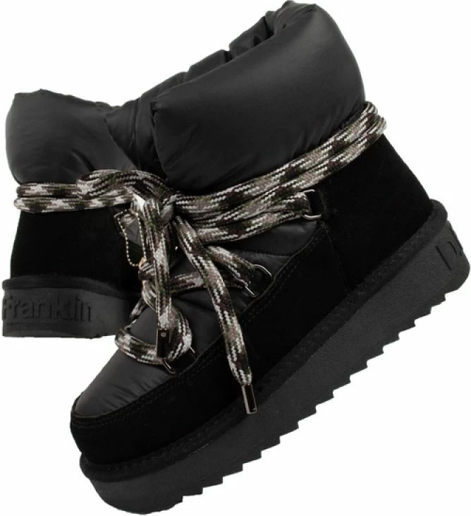 Elegantne ženske čevlje après-ski, D.Franklin, črni