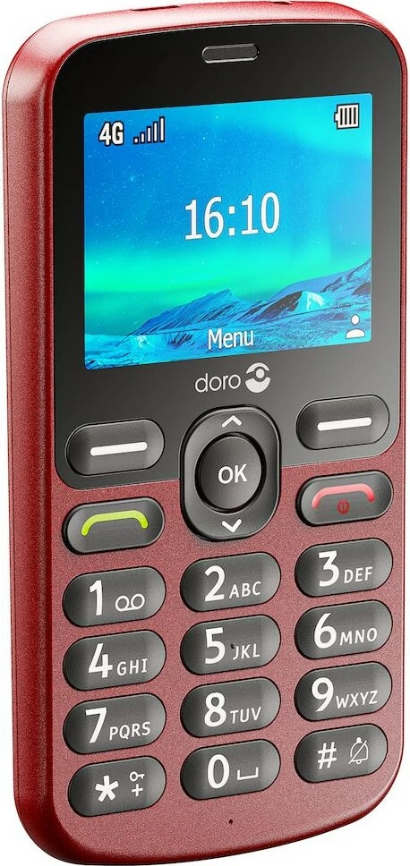Enostaven mobilni telefon Doro 1880, Single SIM, 2,4", rdeč