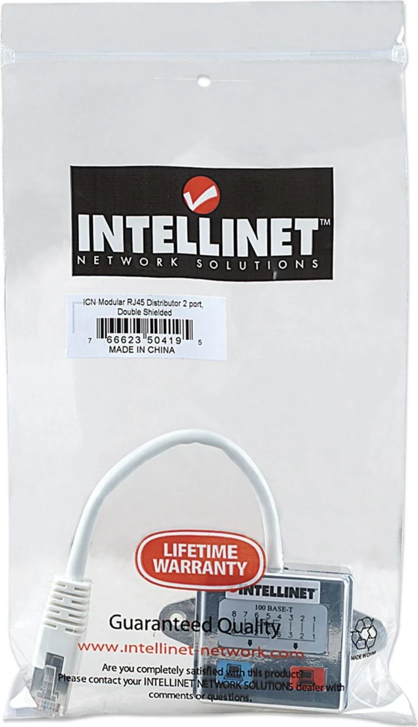 Razdelilec RJ45 vtičnic, Intellinet, srebrno-črn