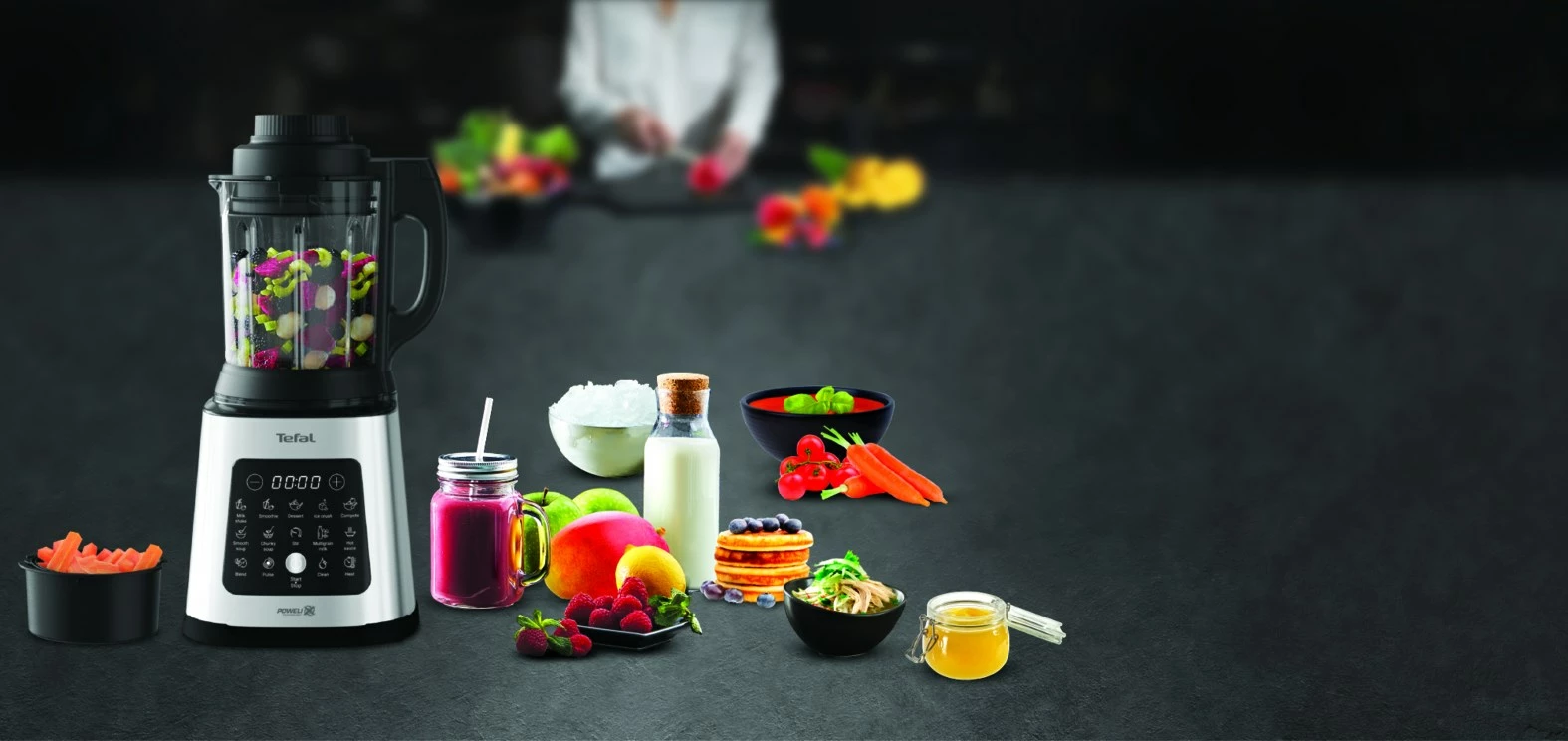 Namizni blender Perfectmix Cook BL83SD Tefal, 1,75 L, 1400 W, črn/nerjaveče jeklo