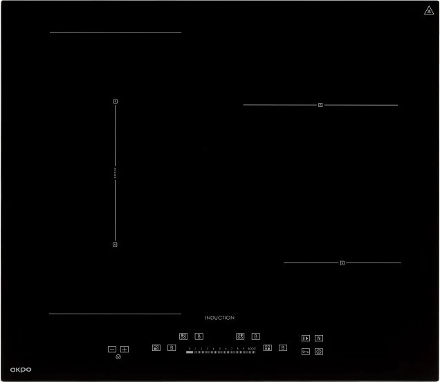 Indukcijska vgradna plošča, AKPO PIA 30 6800, 2 kuhališča, črna