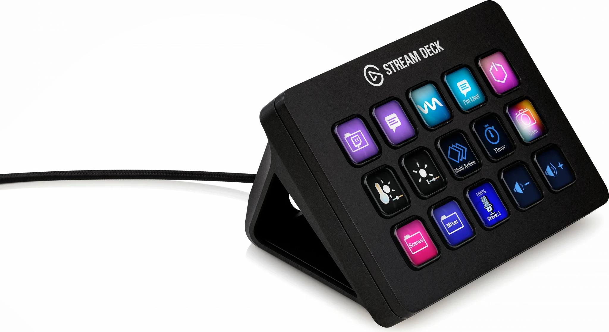 Kontrolnik z 15 programabilnimi gumbi, Elgato Stream Deck MK.2, 118 mm x 84 mm, črn