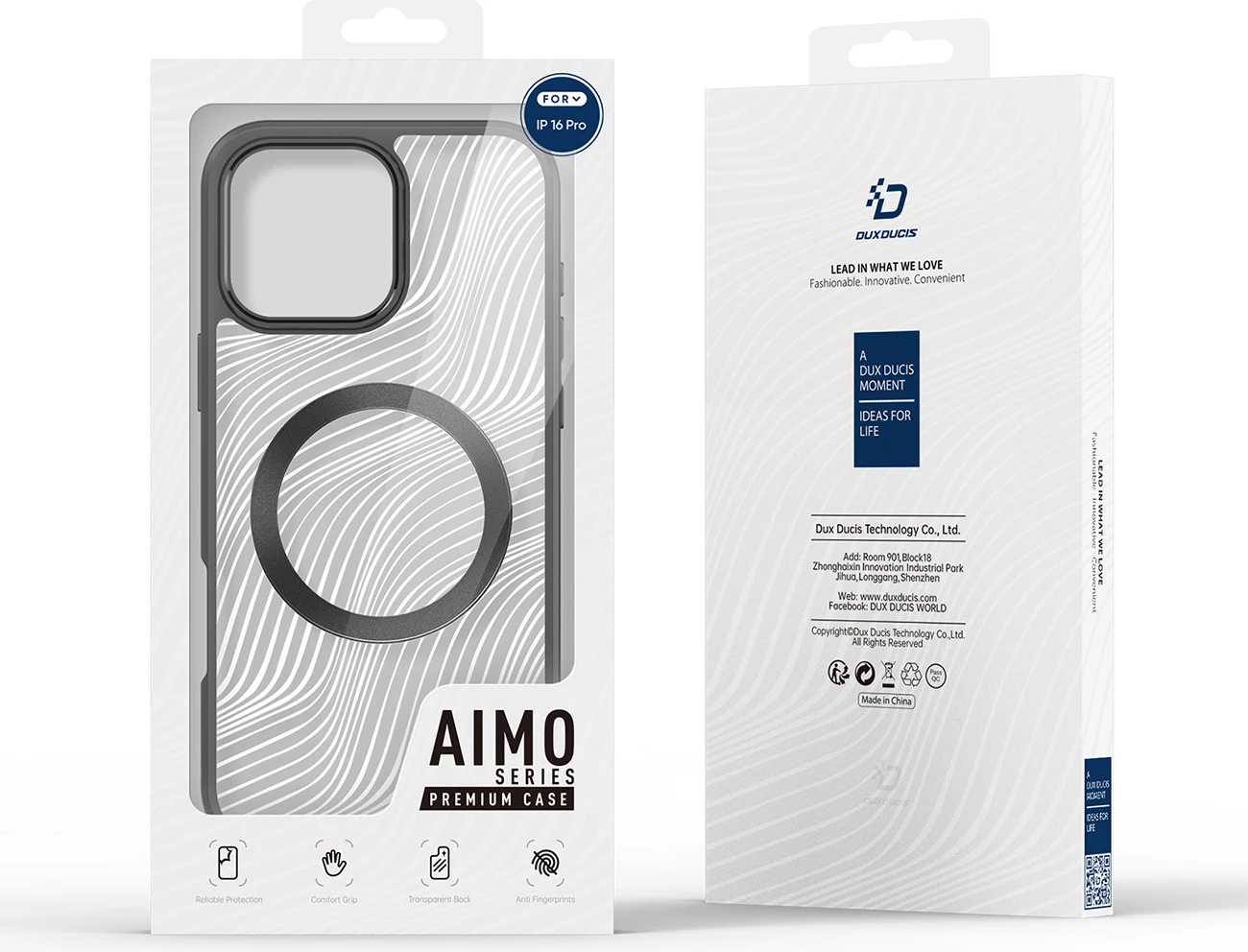 Zaščitni ovitek Aimo Mag Dux Ducis za iPhone 16 Pro, MagSafe, črn