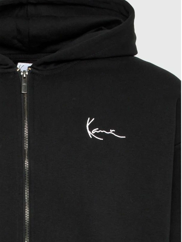 Duks CHEST SIGNATURE ESSENTIAL ZIP HOODIE, Karl Kani, črn