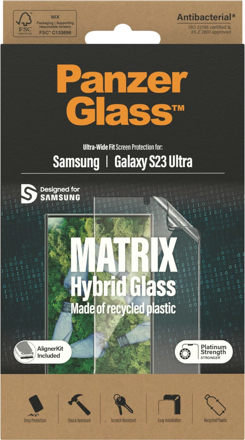 Zaščitna folija za zaslon PanzerGlass MATRIX za Galaxy S23 Ultra, PET-film, prozorna