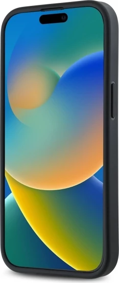 Zaščitni ovoj z vzorcem šivanja in logotipom DKNY za iPhone 14, črn