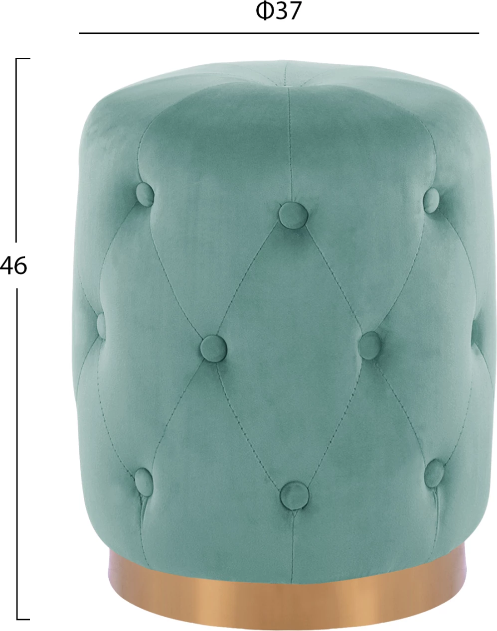 Okrogli stol TORRIE FH8405.07 pistacija zelena žamet-zlata osnova Φ37x46Ηcm