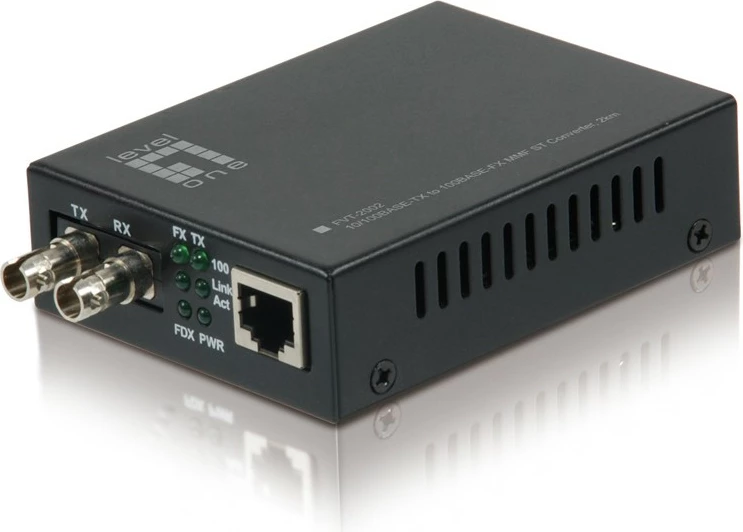 Konverter medijev LevelOne RJ45 v ST, hitri Ethernet, večna vlakna, 2 km