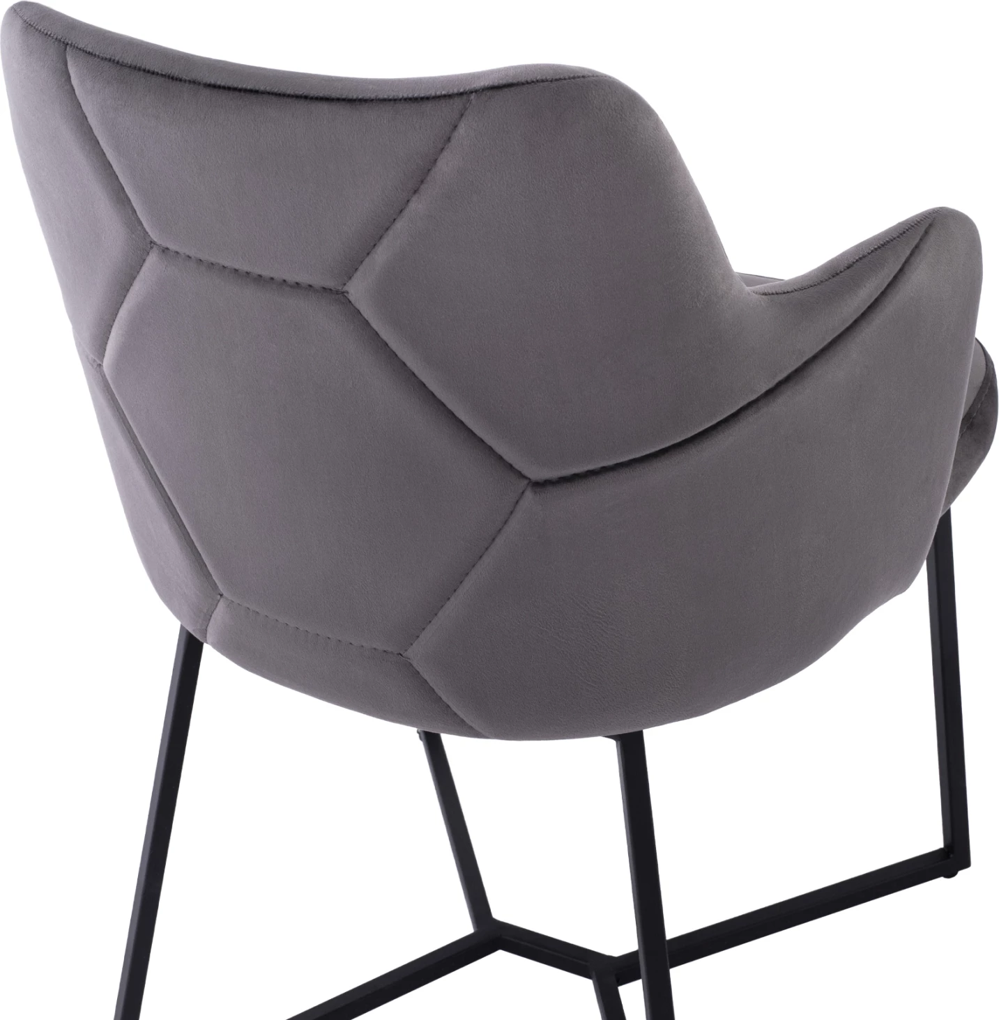 Jedilni set 7 kosov miza MDF orehov les furnir in naslanjači žamet siva FH10638