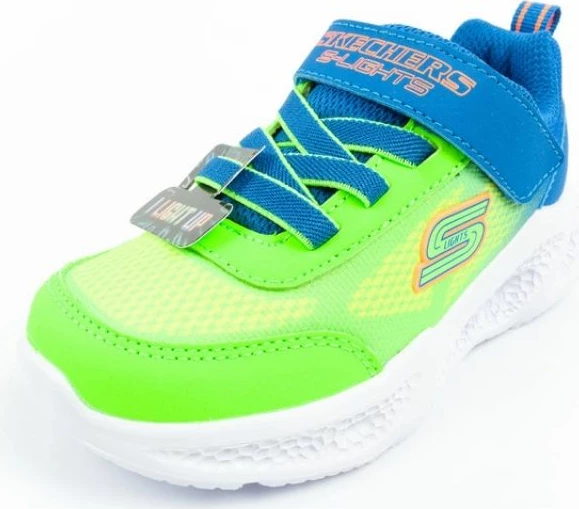 Superge z LED lučmi, Skechers S Lights Jr 401495N/BLLM, modro-zelene