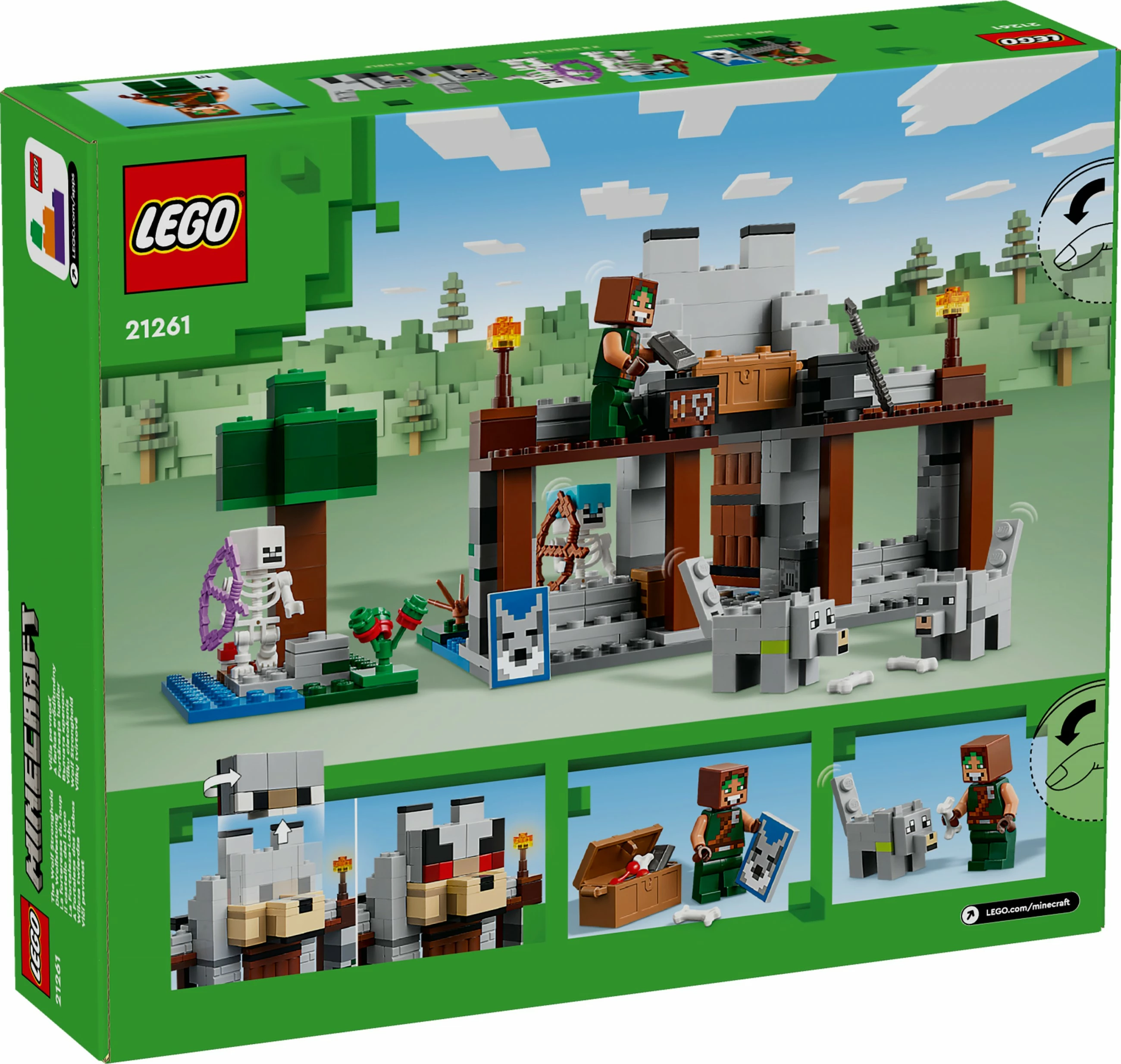 Set za gradnjo LEGO Minecraft Die Wolfsfestung 21261, večbarven