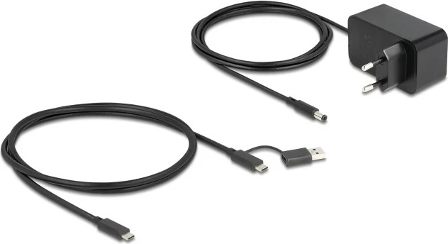 USB razdelilec z 7 vrati, 4x 10 Gbps, 4x hitri polnilec, z gumbi, črn - DeLOCK