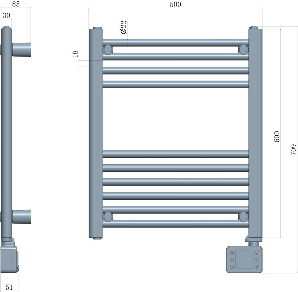 Električni grelec za kopalnico Adler AD 7823, 400 W, LED zaslon na dotik, časovnik 24 h, IP24, bel
